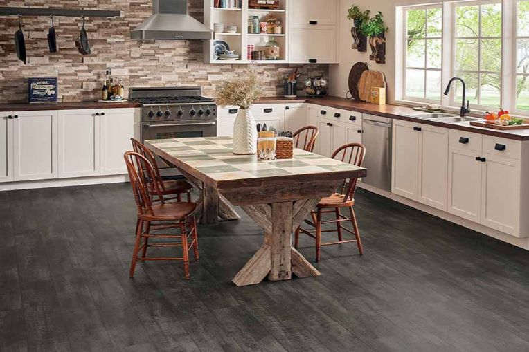 natural stone kitchen backsplash with a rustic design