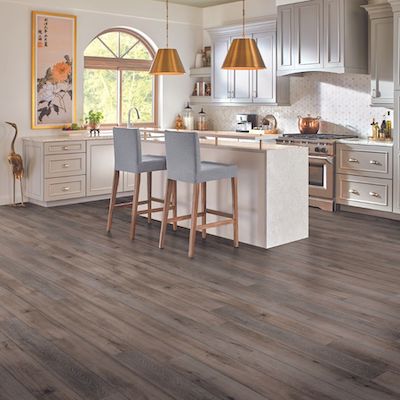 luxury vinyl floors in a charming Montgomery kitchen renovation